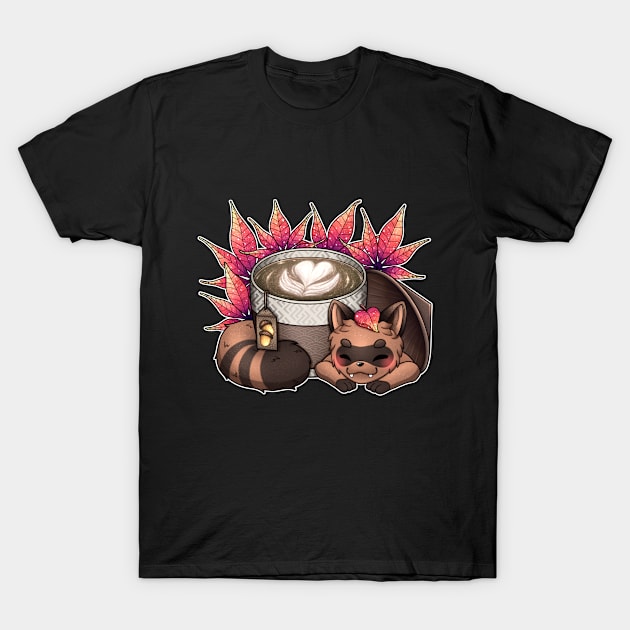 Hot Coco Tanuki T-Shirt by Clocksy